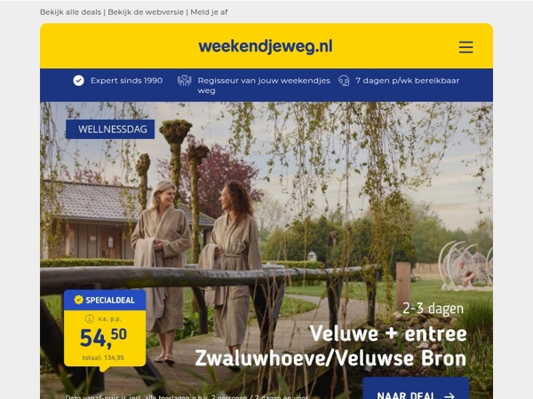 Veluwse Bron of Zwaluwhoeve weekend v.a. 54,50 | Kerstshoppen Düsseldorf + Crowne Plaza ontbijt v.a. 49,50 p.p.!