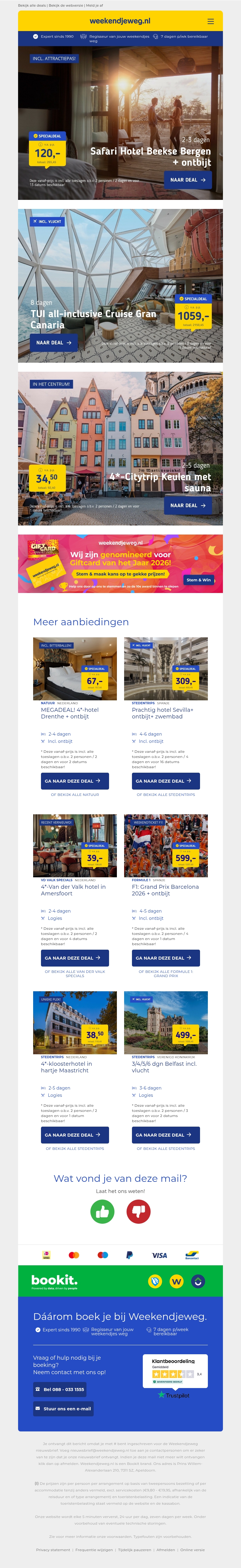 π Safari Hotel Beekse Bergen + ontbijt v.a. 120 | π’ TUI premium ALL-INCLUSIVE cruise Gran Canaria v.a. 1059 p.p.! π Safari Hotel Beekse Bergen + ontbijt v.a. 120 | π’ TUI premium ALL-INCLUSIVE cruise Gran Canaria v.a. 1059 p.p.!