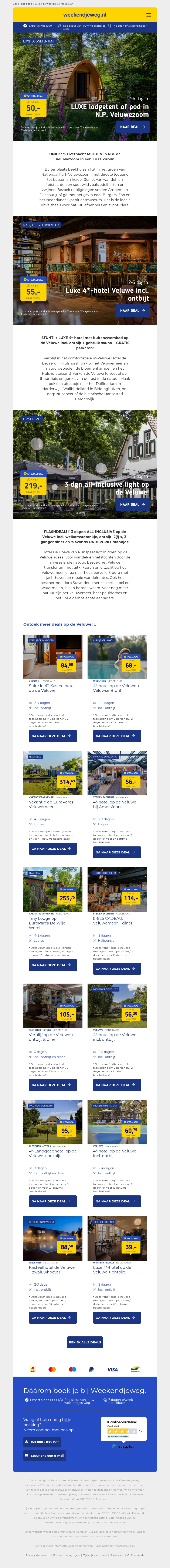 π VELUWE DEALS: luxe cabin in de natuur v.a. 50,- | Luxe 4*-hotel incl. ontbijt v.a. 55,- | 3 dgn all-inclusive light v.a. 219,- & MEER! β¨ π VELUWE DEALS: luxe cabin in de natuur v.a. 50,- | Luxe 4*-hotel incl. ontbijt v.a. 55,- | 3 dgn all-inclusive light v.a. 219,- & MEER! β¨