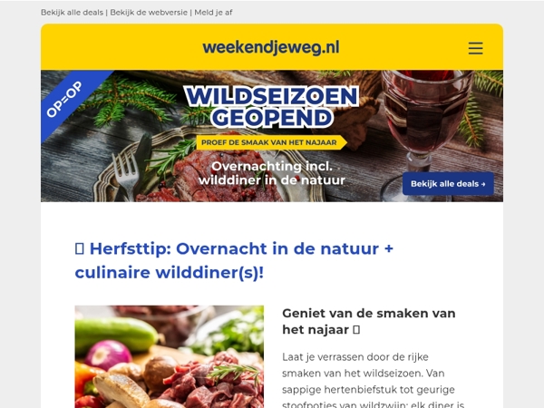 🍂 Wildseizoen GEOPEND: proef de smaak van het najaar 🍴 + overnachting vanaf €119,- pp! 🔥