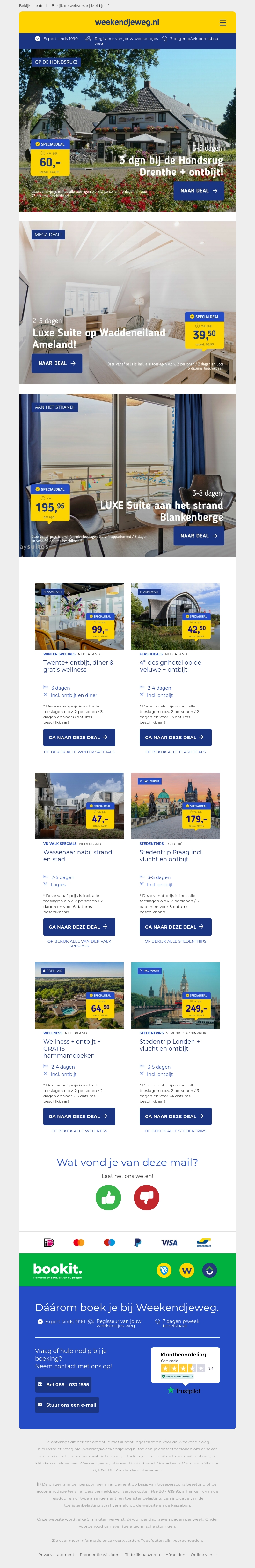 WEEKTOPPERS! ⚡ 3 dgn Drenthe + ontbijt v.a. 60 | LUXE Suite Ameland v.a. 39,50 p.p.! WEEKTOPPERS! ⚡ 3 dgn Drenthe + ontbijt v.a. 60 | LUXE Suite Ameland v.a. 39,50 p.p.!