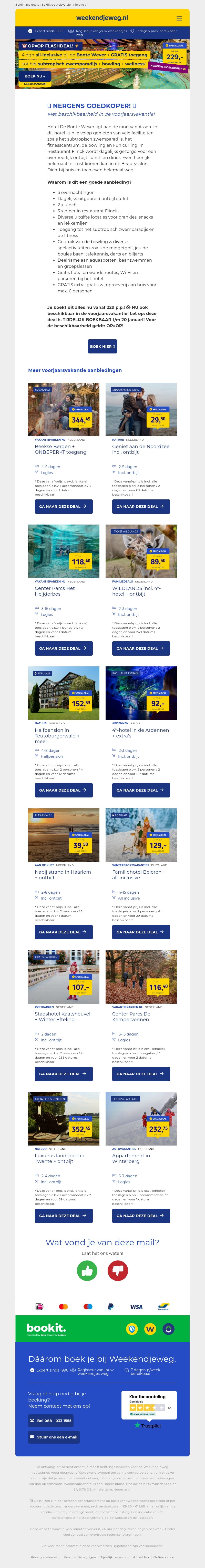 ⏰ OP=OP FLASHDEAL! ⚡ 4 dgn all-inclusive bij de Bonte Wever + EXTRA'S v.a. €229 p.p.! 🤯 ⏰ OP=OP FLASHDEAL! ⚡ 4 dgn all-inclusive bij de Bonte Wever + EXTRA'S v.a. €229 p.p.! 🤯