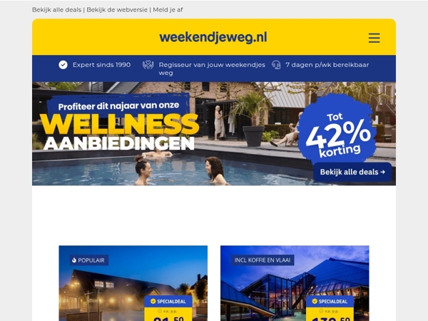 🌿 Wellness + overnachting 3*- of 4*-hotel v.a. 54,50 p.p. − Tot 42% korting! 🔥