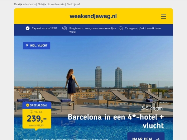 🌟 Luxe Citytrip Barcelona + vlucht v.a. 239 | Wellnessarrangement Ommen + ontbijt v.a. 42 p.p.!