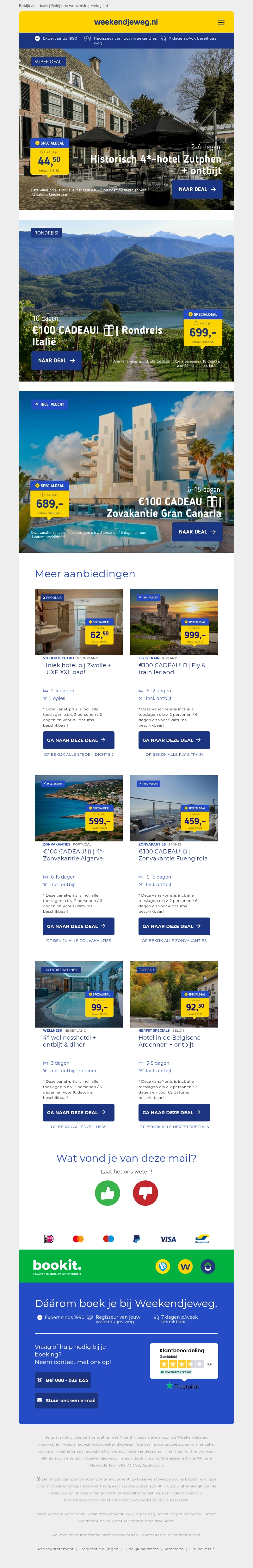 Mega aanbieding! 😱 4*-hotel in HARTJE Zutphen v.a. 44,50 | Rondreis Italië + €100 WW tegoed 🎁 v.a. 699 p.p.! Mega aanbieding! 😱 4*-hotel in HARTJE Zutphen v.a. 44,50 | Rondreis Italië + €100 WW tegoed 🎁 v.a. 699 p.p.!