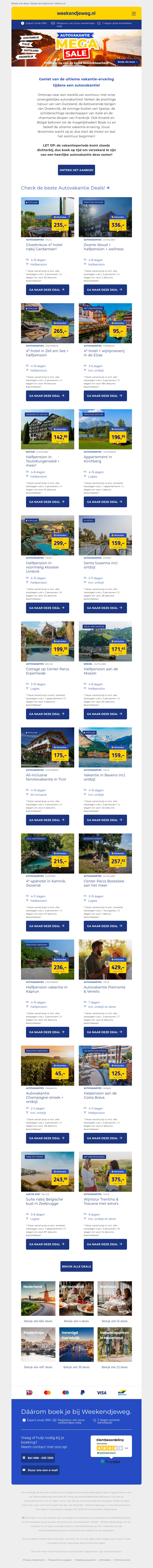 Autovakantie MEGA SALE! 🚗🔥 Geniet van de ultieme vakantie-ervaring vanaf 45 EUR pp! Autovakantie MEGA SALE! 🚗🔥 Geniet van de ultieme vakantie-ervaring vanaf 45 EUR pp!