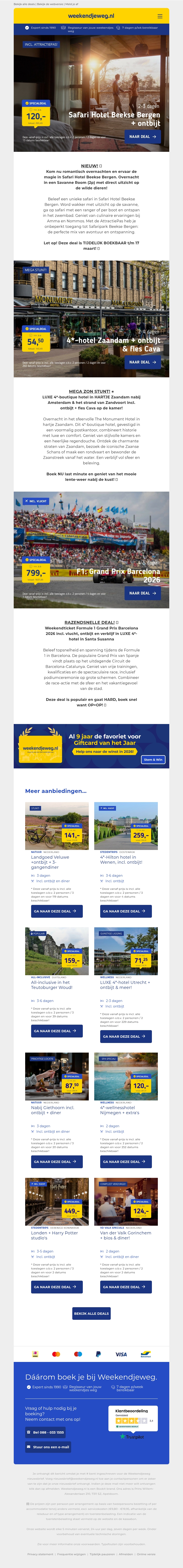 3x Deal Alert! π Safari Hotel Beekse Bergen, βοΈ 4*-hotel Zaandam nabij Zandvoort & ποΈ Formule 1! 3x Deal Alert! π Safari Hotel Beekse Bergen, βοΈ 4*-hotel Zaandam nabij Zandvoort & ποΈ Formule 1!