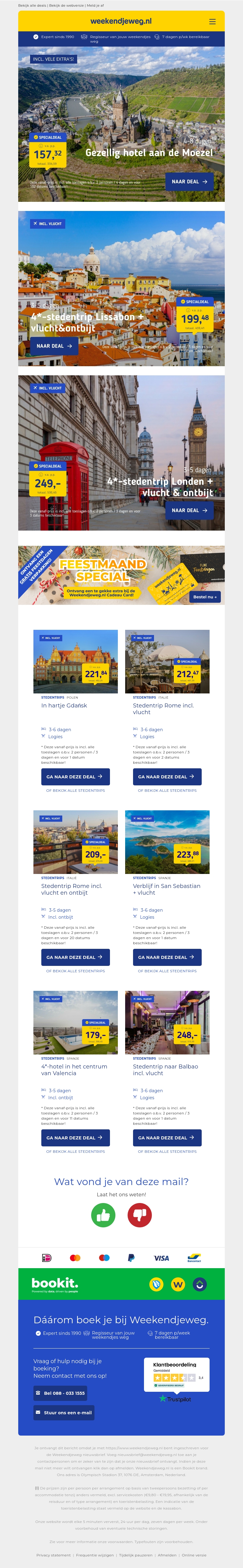 Gezellig hotel aan de Moezel v.a. €157.32 per persoon | 4*-stedentrip Lissabon + vlucht&ontbijt v.a. €199.48 per persoon & meer Gezellig hotel aan de Moezel v.a. €157.32 per persoon | 4*-stedentrip Lissabon + vlucht&ontbijt v.a. €199.48 per persoon & meer