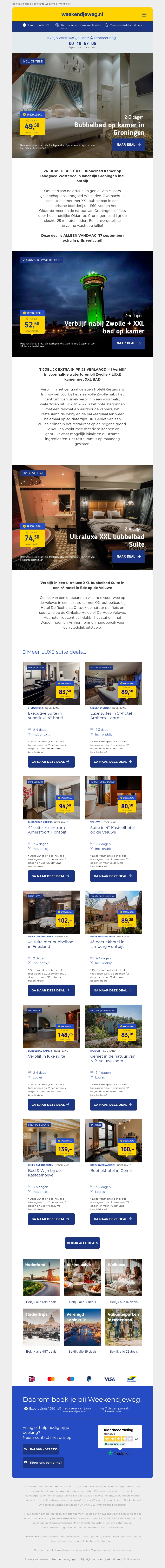 Hey, grijp deze 24-uurs deal! 💥 XXL Bubbelbad Kamer Groningen €49,50 | Watertoren Zwolle + XXL bad €52,50 & meer! Hey, grijp deze 24-uurs deal! 💥 XXL Bubbelbad Kamer Groningen €49,50 | Watertoren Zwolle + XXL bad €52,50 & meer!