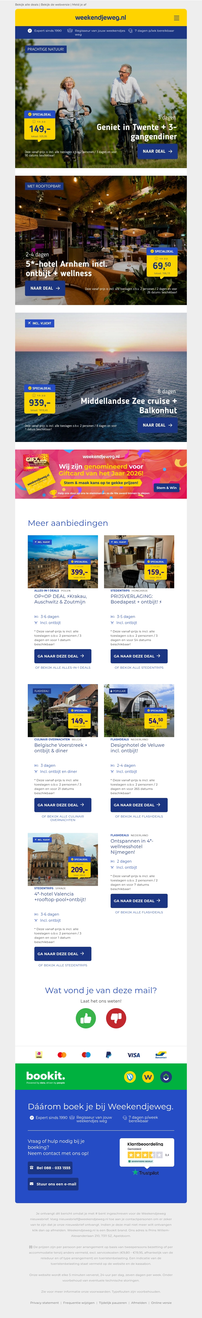 3 dgn Twente + 3-gangendiner & ontbijt v.a. 149 | LUXE 5*-hotel Haarhuis Arnhem + wellness v.a. 69,50 p.p.! 3 dgn Twente + 3-gangendiner & ontbijt v.a. 149 | LUXE 5*-hotel Haarhuis Arnhem + wellness v.a. 69,50 p.p.!