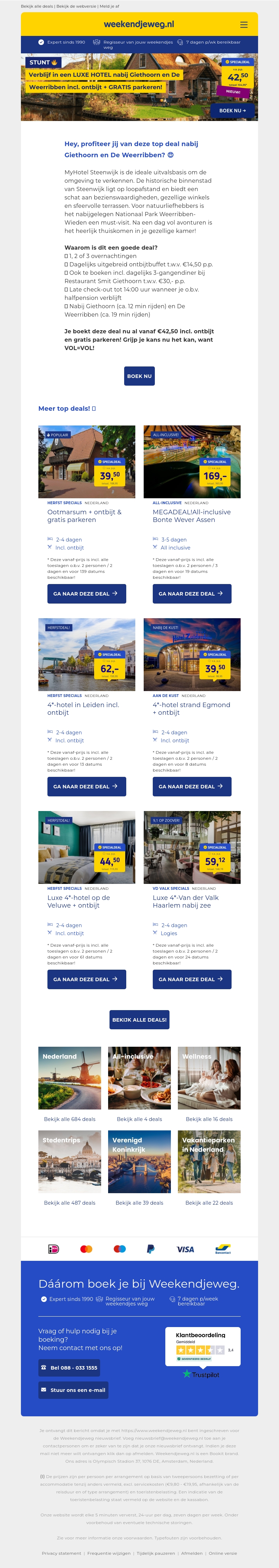 NIEUW! 🔥 LUXE HOTEL nabij Giethoorn en De Weerribben incl. ontbijt + GRATIS parkeren €42,50 pp! 😍 NIEUW! 🔥 LUXE HOTEL nabij Giethoorn en De Weerribben incl. ontbijt + GRATIS parkeren €42,50 pp! 😍