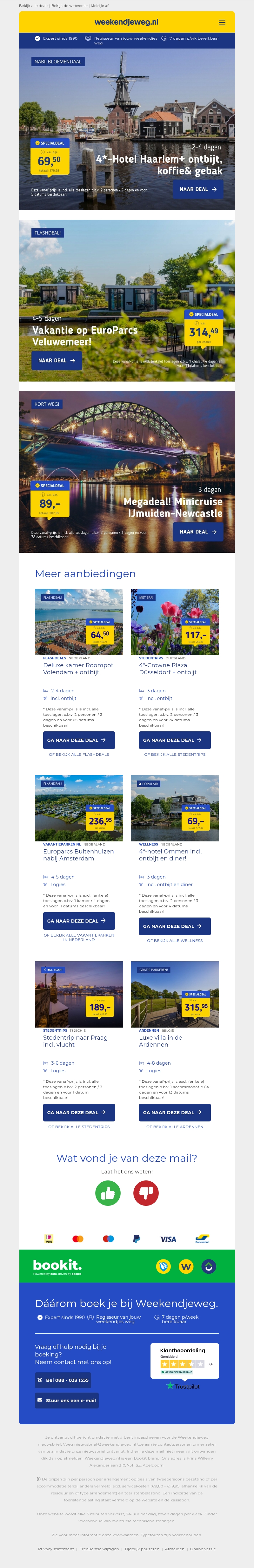 4*-hotel Haarlem + ontbijt, koffie & gebak v.a. 69,50 | EuroParcs Veluwemeer v.a. 314,49 per acco! 4*-hotel Haarlem + ontbijt, koffie & gebak v.a. 69,50 | EuroParcs Veluwemeer v.a. 314,49 per acco!
