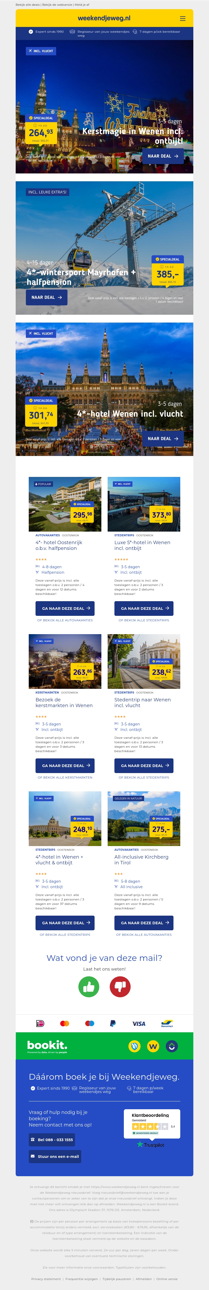 Oostenrijk | Kerstmagie in Wenen incl. ontbijt! v.a. €264.93 per persoon & nog veel meer Oostenrijk | Kerstmagie in Wenen incl. ontbijt! v.a. €264.93 per persoon & nog veel meer