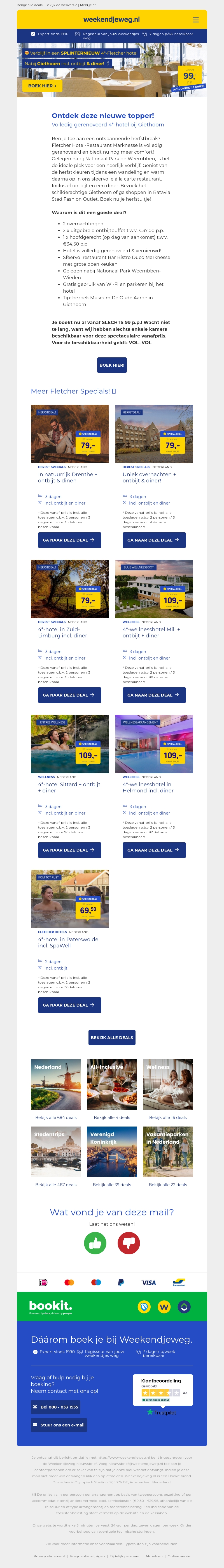 Openings-Deal! đĨ Verblijf in het VERNIEUWDE 4*-Fletcher bij Giethoorn + ontbijt + diner v.a. 99 pp! Openings-Deal! đĨ Verblijf in het VERNIEUWDE 4*-Fletcher bij Giethoorn + ontbijt + diner v.a. 99 pp!