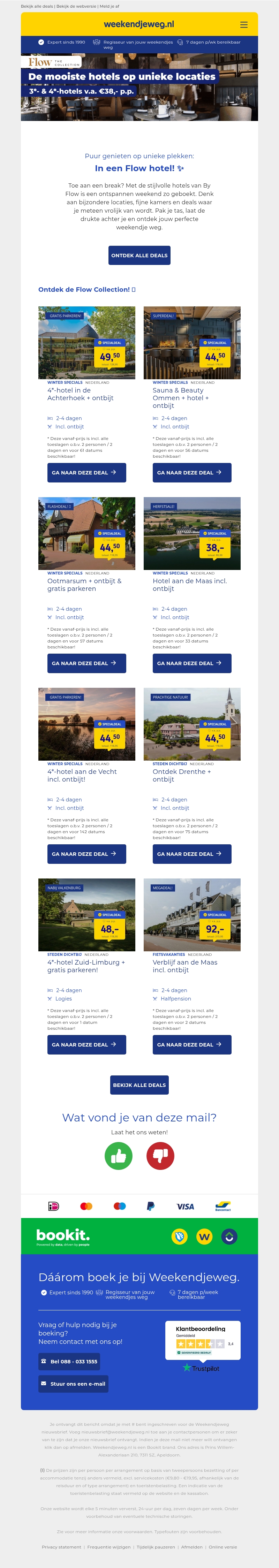 ✨ Flow the Collection: 3*- & 4*-hotels op unieke locaties v.a. SLECHTS 38,- p.p.! ✨ Flow the Collection: 3*- & 4*-hotels op unieke locaties v.a. SLECHTS 38,- p.p.!