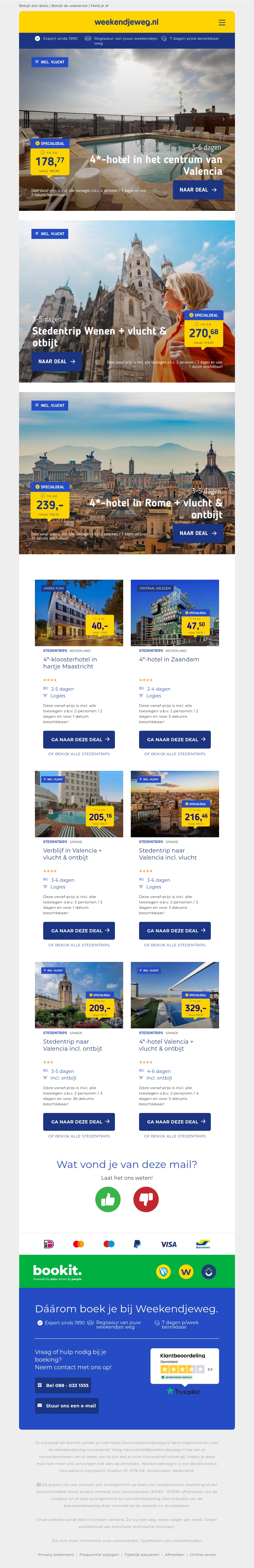 Stedentrips | 4*-hotel in het centrum van Valencia v.a. €178.77 per persoon & nog veel meer Stedentrips | 4*-hotel in het centrum van Valencia v.a. €178.77 per persoon & nog veel meer