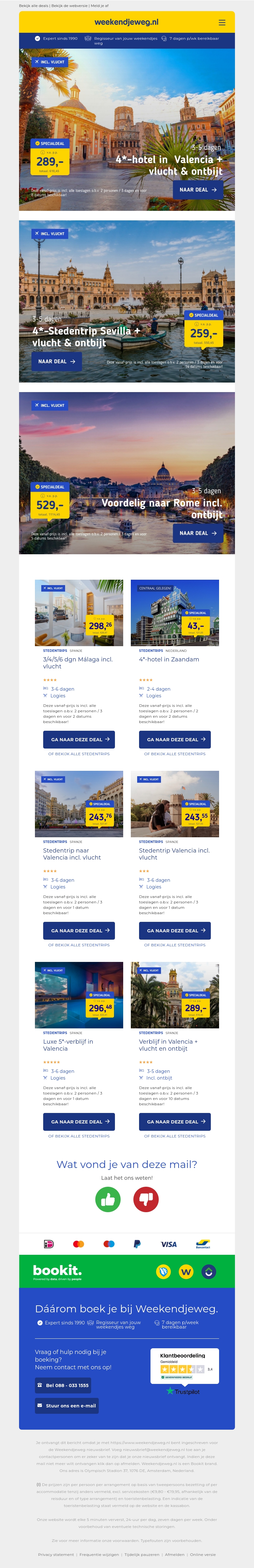 Stedentrips | 4*-hotel in Valencia + vlucht & ontbijt v.a. €289 per persoon & nog veel meer Stedentrips | 4*-hotel in Valencia + vlucht & ontbijt v.a. €289 per persoon & nog veel meer