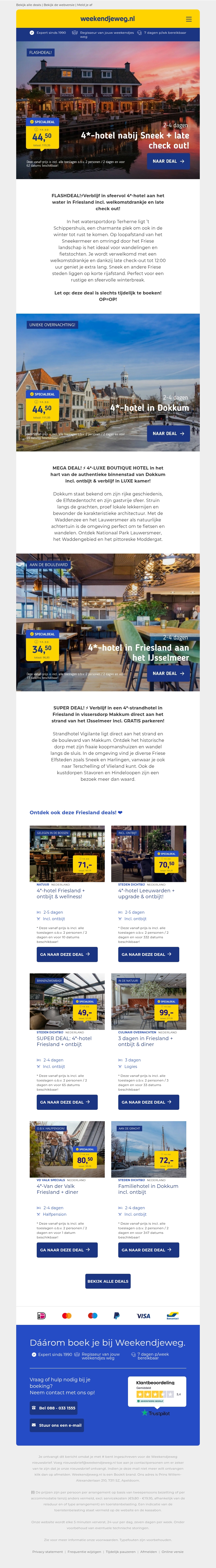 Weekendje Friesland? ❤️ Check deze deals v.a. 34,50 p.p.! 💥 Weekendje Friesland? ❤️ Check deze deals v.a. 34,50 p.p.! 💥