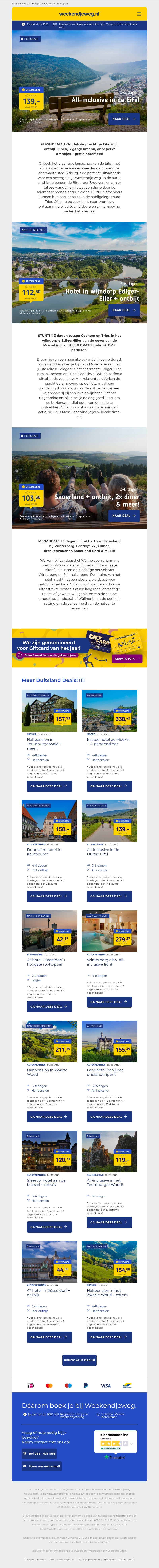 Magisch Duitsland! 🇩🇪 3 dgn Eifel + all-inclusive & extra's v.a. 139,- | 3 dgn Moezel + ontbijt & extra's v.a. 112,50 | 3 dgn Sauerland + halfpension & extra's v.a. 104,- & MEER! Magisch Duitsland! 🇩🇪 3 dgn Eifel + all-inclusive & extra's v.a. 139,- | 3 dgn Moezel + ontbijt & extra's v.a. 112,50 | 3 dgn Sauerland + halfpension & extra's v.a. 104,- & MEER!