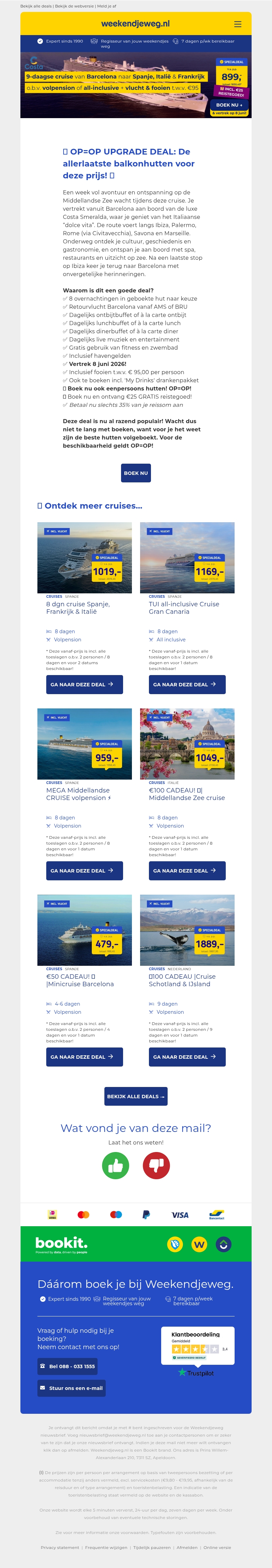 BALKONHUT OP=OP ACTIE! 🔥 9-daagse cruise Spanje, Italië & Frankrijk + VOLPENSION incl. vlucht & fooien v.a. SLECHTS 899,- p.p.! 🤯 BALKONHUT OP=OP ACTIE! 🔥 9-daagse cruise Spanje, Italië & Frankrijk + VOLPENSION incl. vlucht & fooien v.a. SLECHTS 899,- p.p.! 🤯