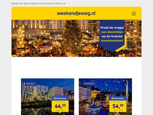 🔔 Mis het niet: de leukste kerstmarkten van december v.a. 34,50 p.p.! 🎄✨