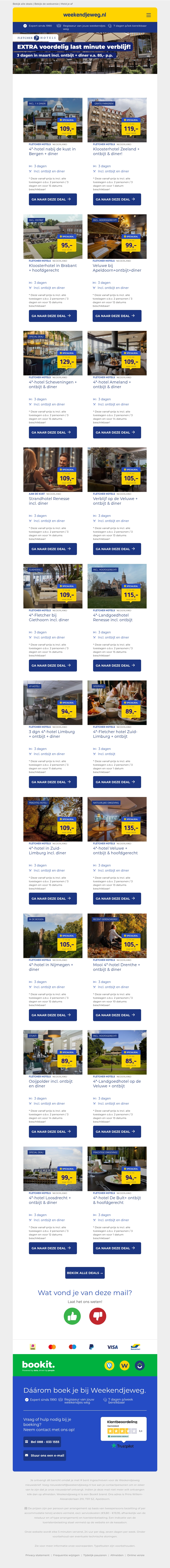 π₯ Maart DEAL: Verblijf deze maand EXTRA voordelig bij Fletcher β°π 3 dgn + ontbijt + diner v.a. 85,- p.p.! π± π₯ Maart DEAL: Verblijf deze maand EXTRA voordelig bij Fletcher β°π 3 dgn + ontbijt + diner v.a. 85,- p.p.! π±