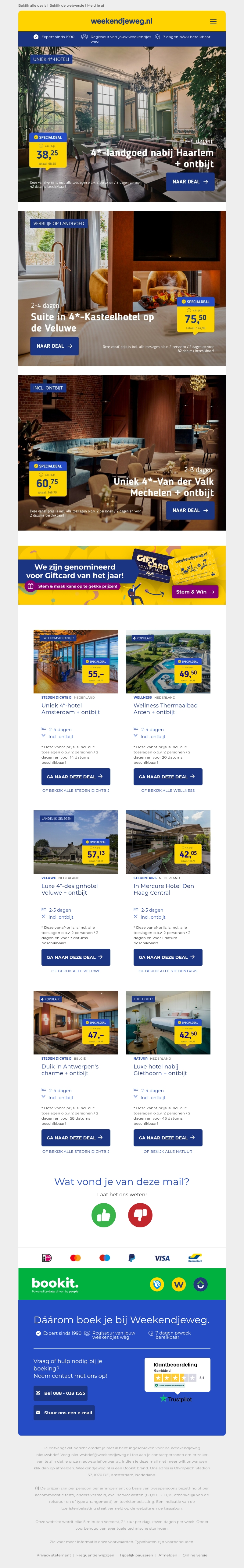 Uniek overnachten! ✨ 4*-landgoedhotel nabij Amsterdam + ontbijt & gratis parkeren v.a. 39,- p.p. | LUXE suite in 4*-kasteelhotel Veluwe + ontbijt v.a. 75,50 p.p. Uniek overnachten! ✨ 4*-landgoedhotel nabij Amsterdam + ontbijt & gratis parkeren v.a. 39,- p.p. | LUXE suite in 4*-kasteelhotel Veluwe + ontbijt v.a. 75,50 p.p.