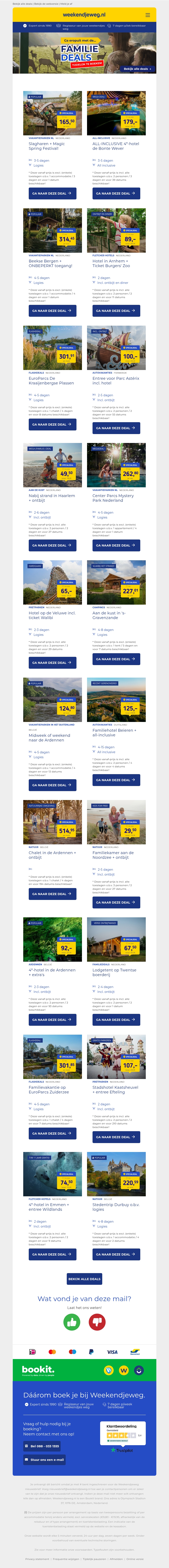 π¨βπ©βπ¦βπ¦ Familie-Deals vanaf 29,50 p.p.! ππ Slagharen, Beekse Bergen & Bonte Wever MEER! π π¨βπ©βπ¦βπ¦ Familie-Deals vanaf 29,50 p.p.! ππ Slagharen, Beekse Bergen & Bonte Wever MEER! π