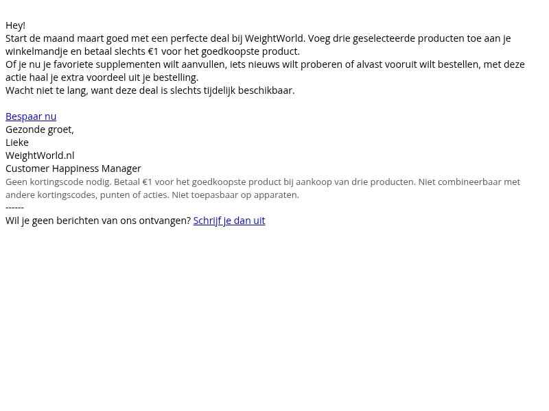 Vergeet niet te besparen! Vergeet niet te besparen!
