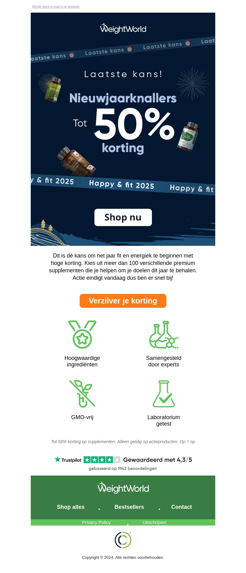🚨 Laatste kans: Kortingen tot 50% op Nieuwjaarknallers! 🚨 Laatste kans: Kortingen tot 50% op Nieuwjaarknallers!