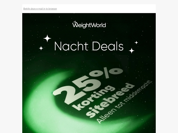 25% korting vanavond alleen! ⚡