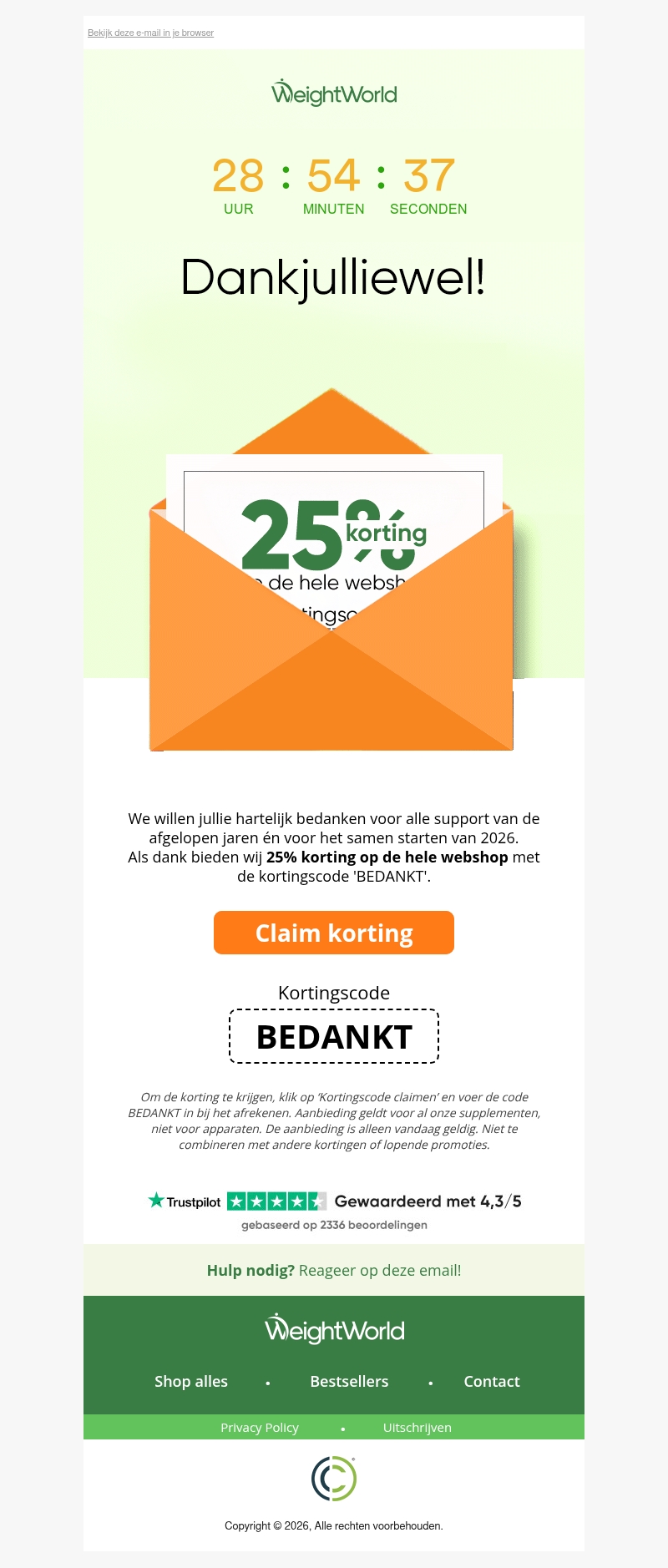Bedankt! π Bedankt! π