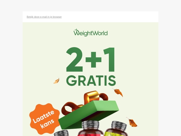 Laatste kans: 2+1 gratis eindigt vanavond..