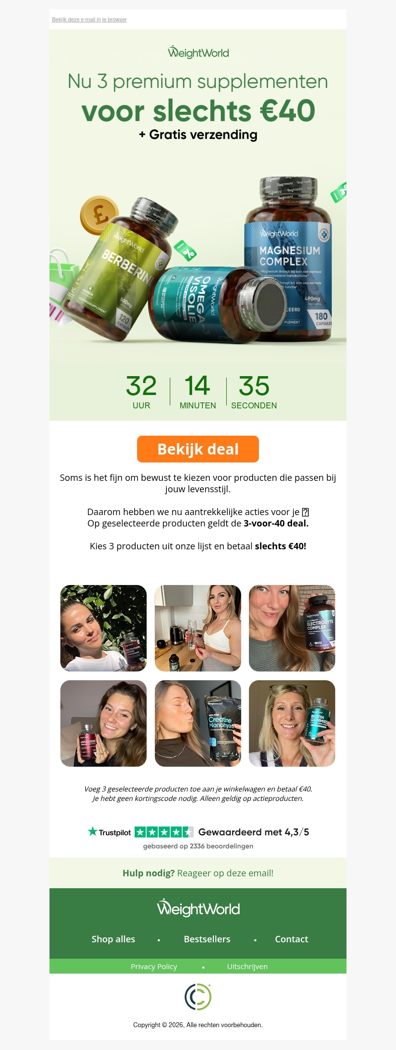 Haal 3 producten in huis voor slechts €40! Haal 3 producten in huis voor slechts €40!