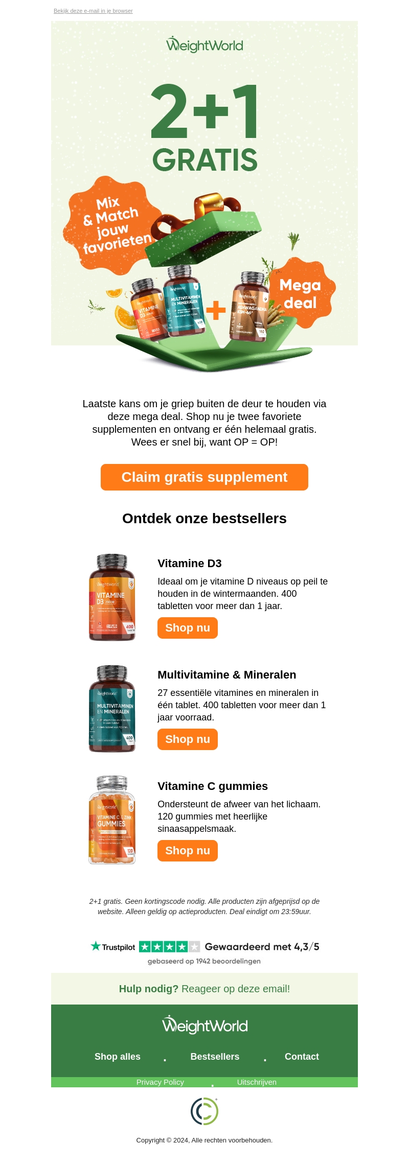 ⏰ Laatste kans: 2+1 GRATIS! ⏰ Laatste kans: 2+1 GRATIS!