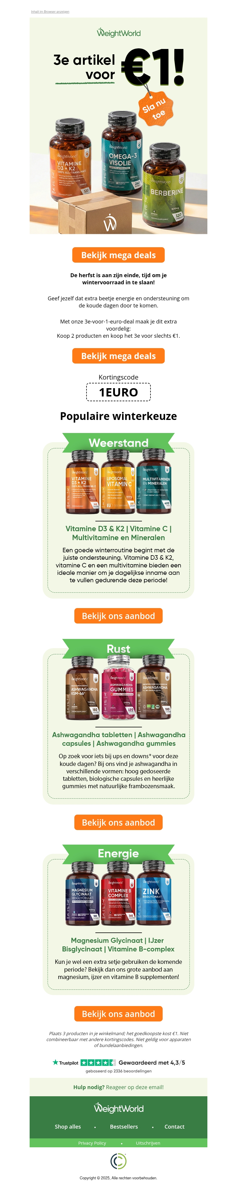 Nu 3e product voor β¬1 π Nu 3e product voor β¬1 π