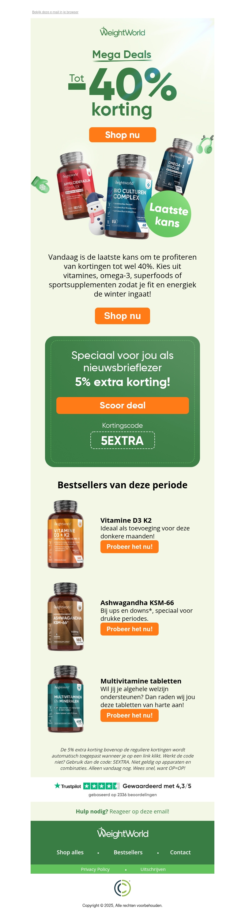Laatste kans op kortingen tot 40% π± Laatste kans op kortingen tot 40% π±