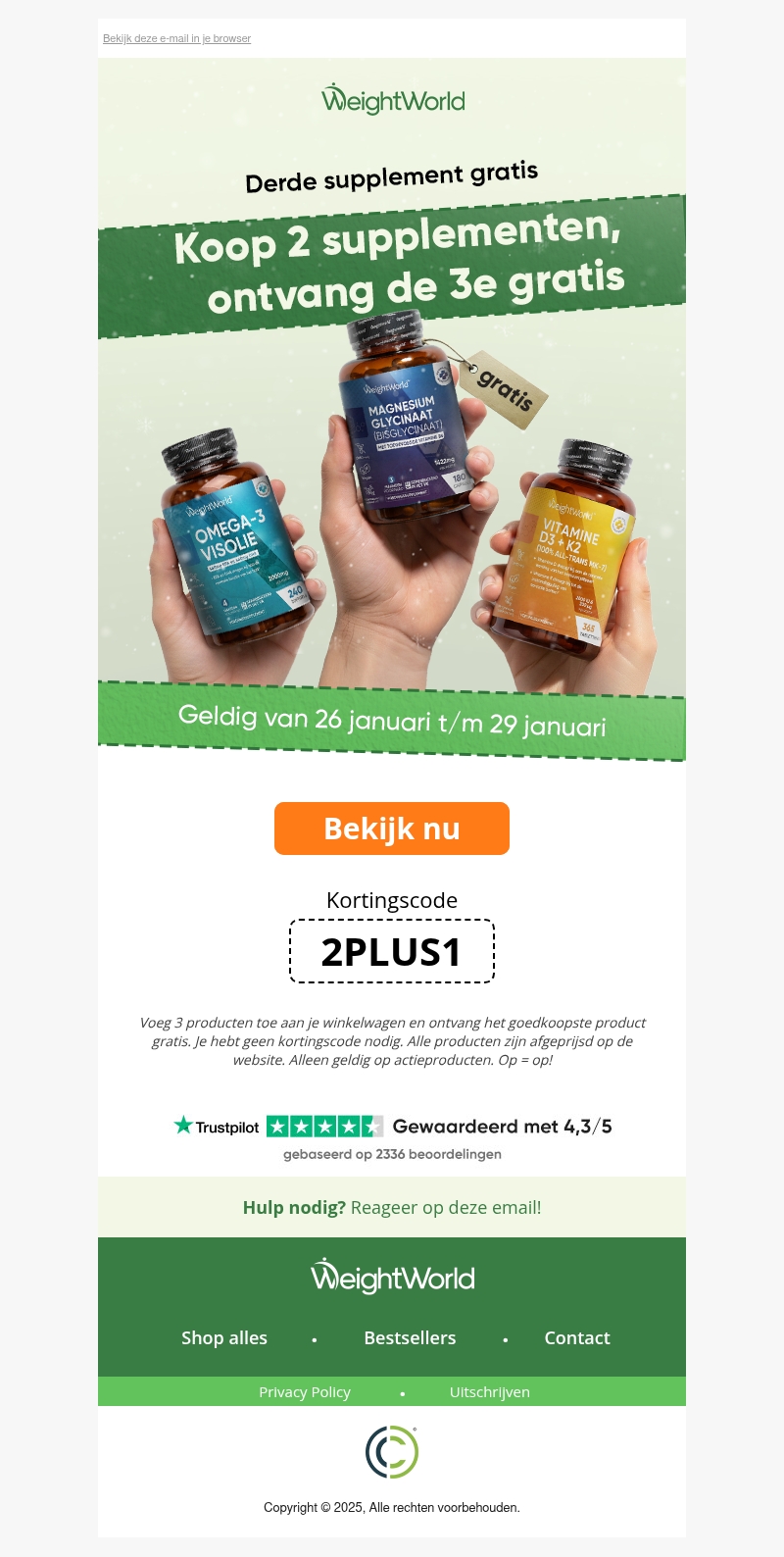 2+1 gratis; mis het niet! 2+1 gratis; mis het niet!