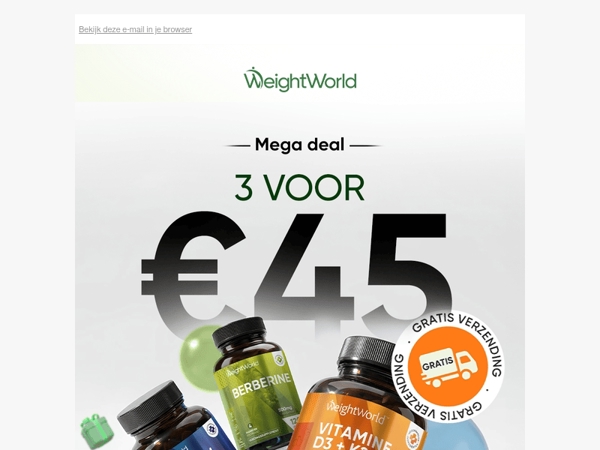 Haal 3 producten voor €45! 🎉