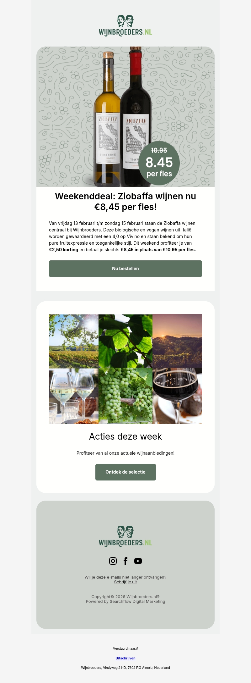 Weekenddeal: Ziobaffa wijnen nu €8,45 per fles! Weekenddeal: Ziobaffa wijnen nu €8,45 per fles!