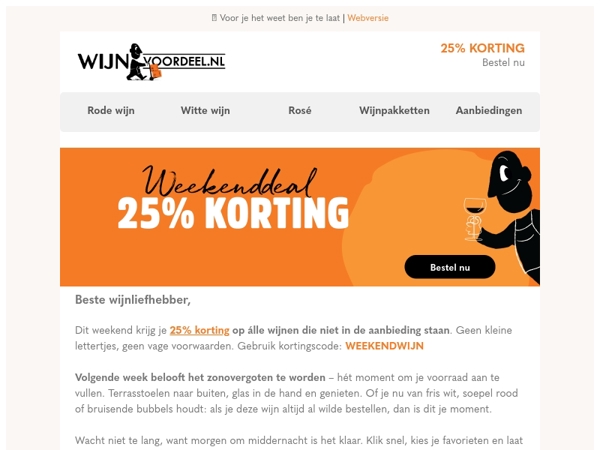 Weekenddeal: 25% korting voor jou