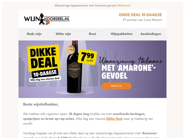 DIKKE DEAL 10-DAAGSE | 7,99 voor Amarone-stijl