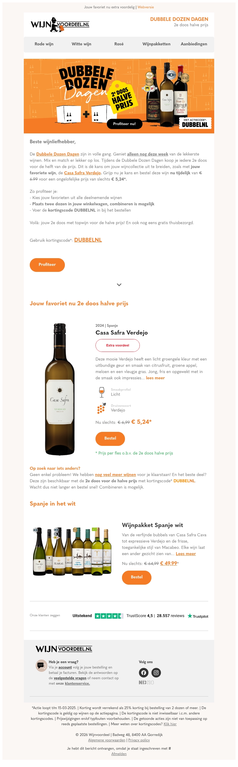 Casa Safra Verdejo nu 2e doos halve prijs Casa Safra Verdejo nu 2e doos halve prijs