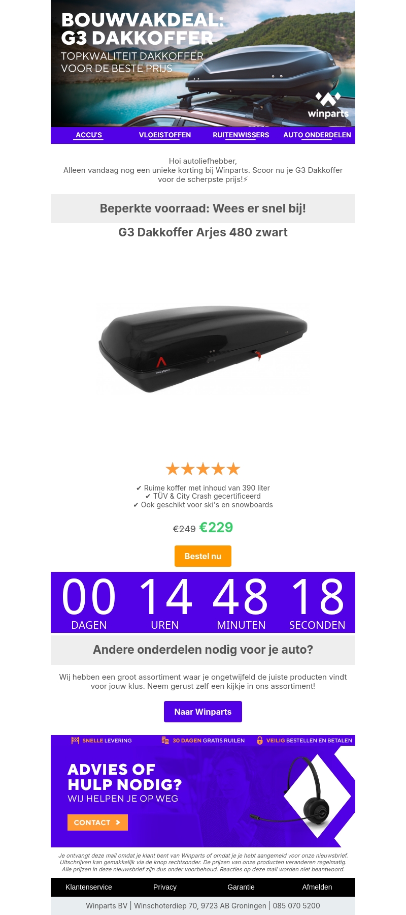 Alleen vandaag: G3 Dakkoffer uitverkoop!💥 Alleen vandaag: G3 Dakkoffer uitverkoop!💥