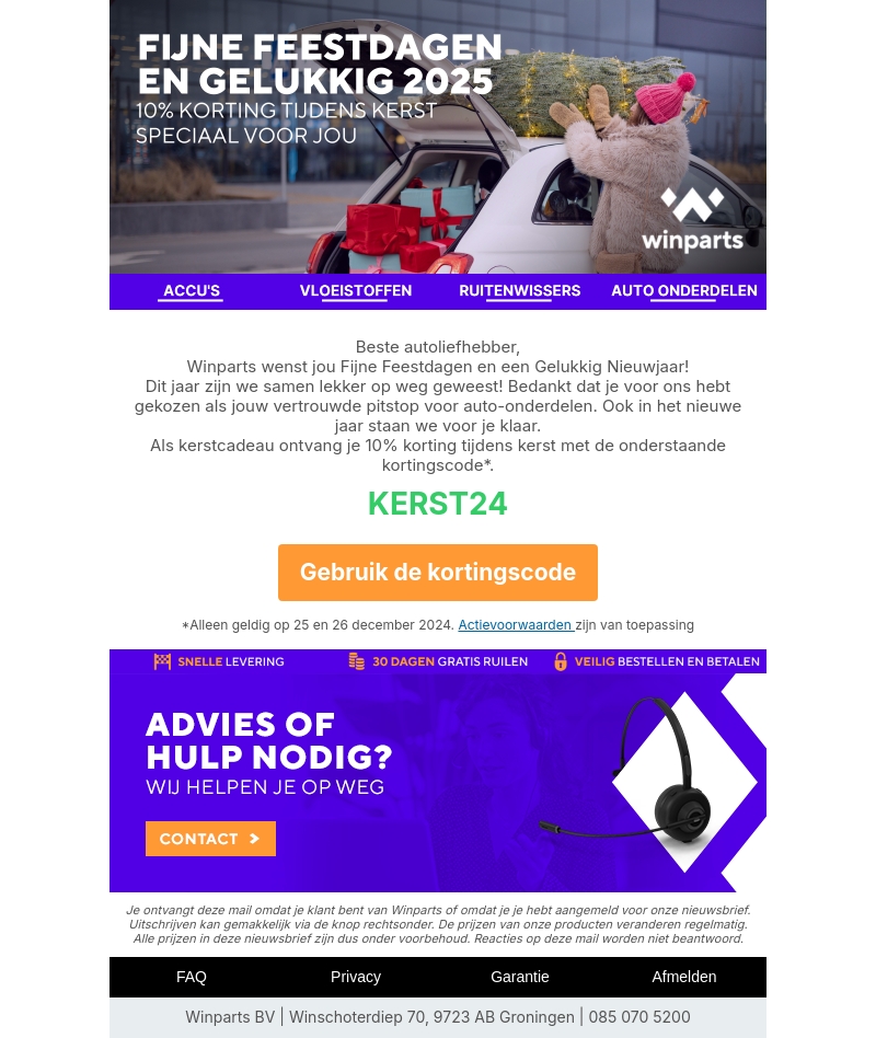 Beste Autoliefhebber, Winparts wenst jou Fijne Feestdagen🎄 Beste Autoliefhebber, Winparts wenst jou Fijne Feestdagen🎄