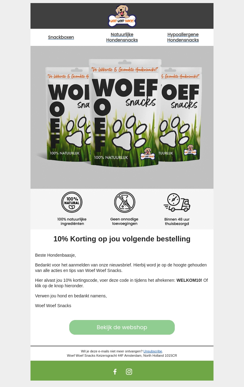 10% op je volgende bestelling 10% op je volgende bestelling