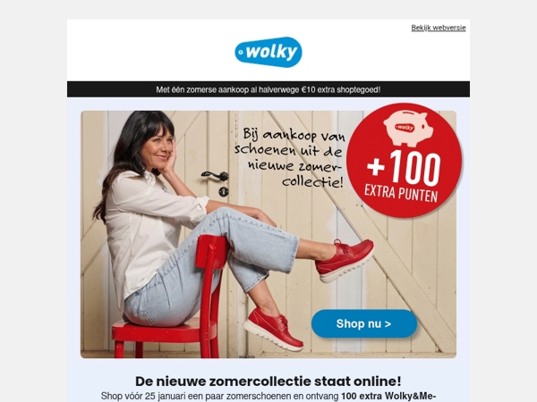 100 extra punten cadeau 🌞 Shop de nieuwe zomercollectie!