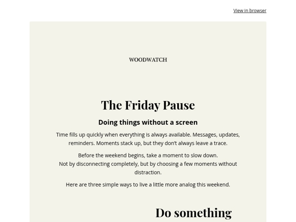 The Friday Pause: without a screen 🌳
