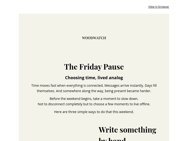 The Friday Pause: why we choose analog 🍃