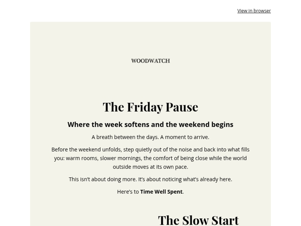 The Friday Pause: when winter asks us to slow ❄️